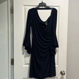 Frank Lyman Navy Bell Sleeve Dress